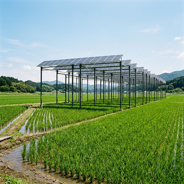 영농형 태양광 논밭