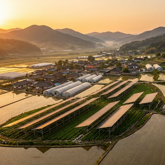 농촌 마을의 태양광