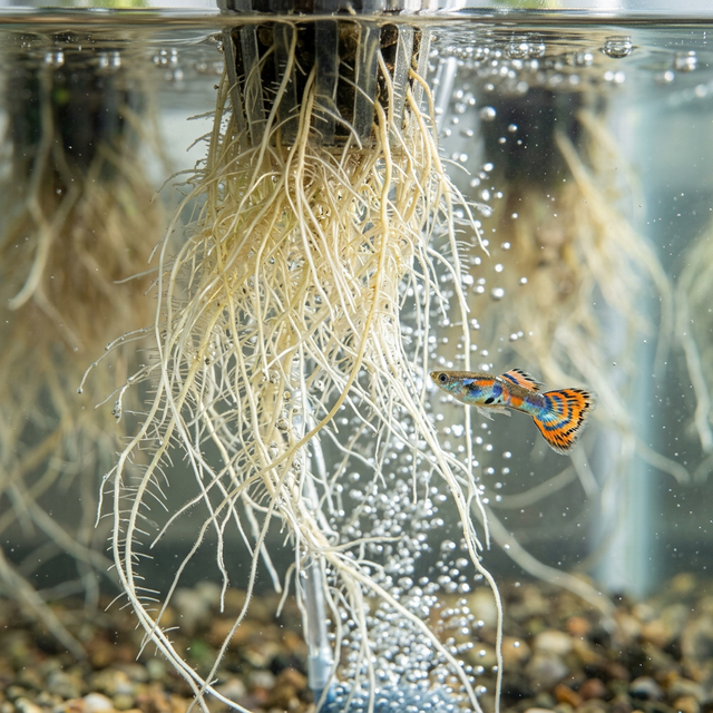 물고기와 식물 뿌리의 공생 관계