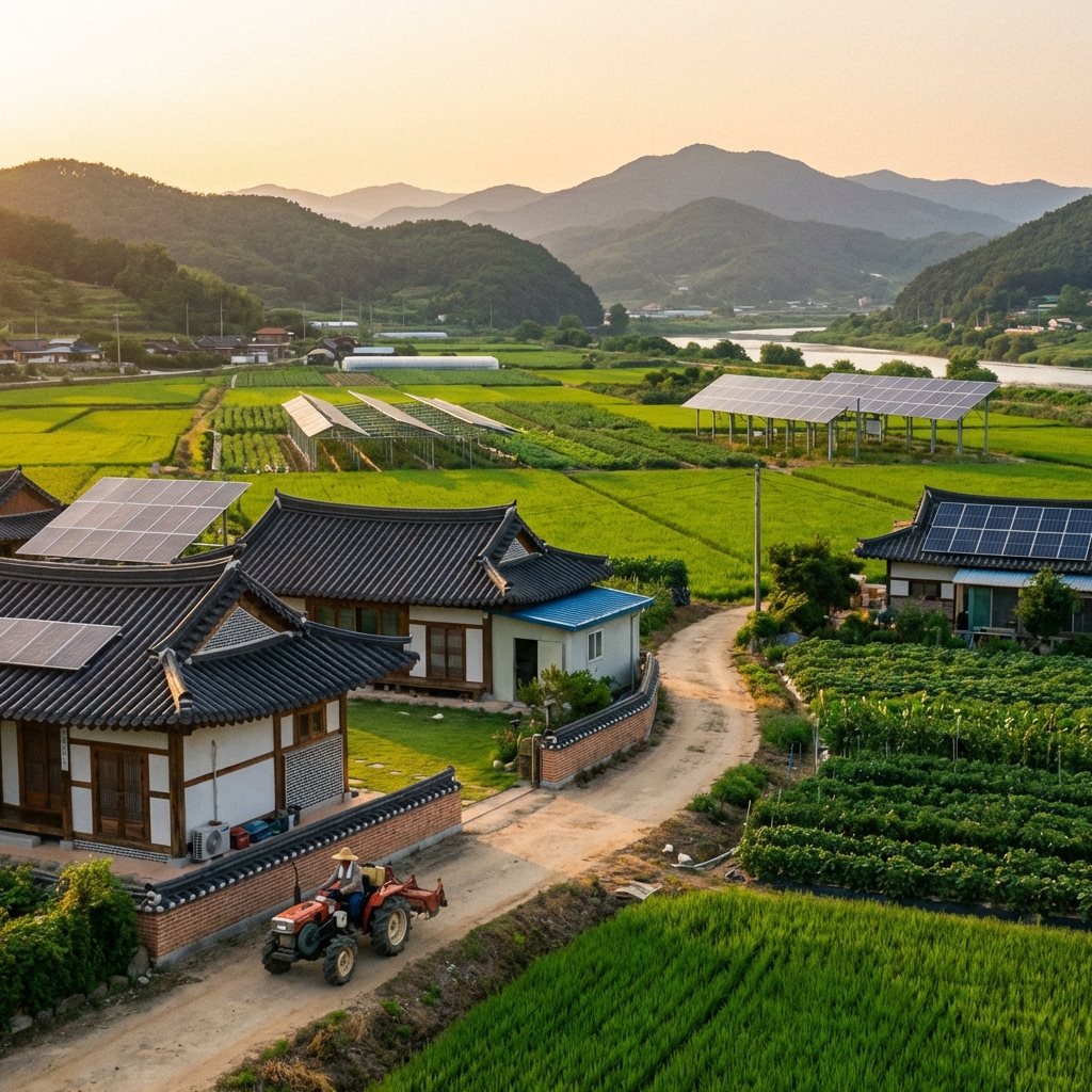 태양광과 농촌 풍경의 조화