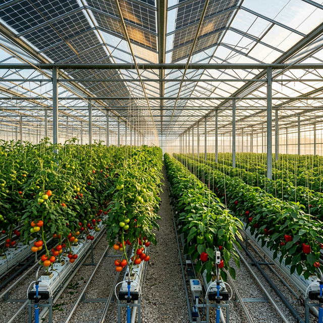온실 내부 작물 생장